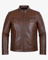 Modena – Men’s Brown Leather Biker Jacket